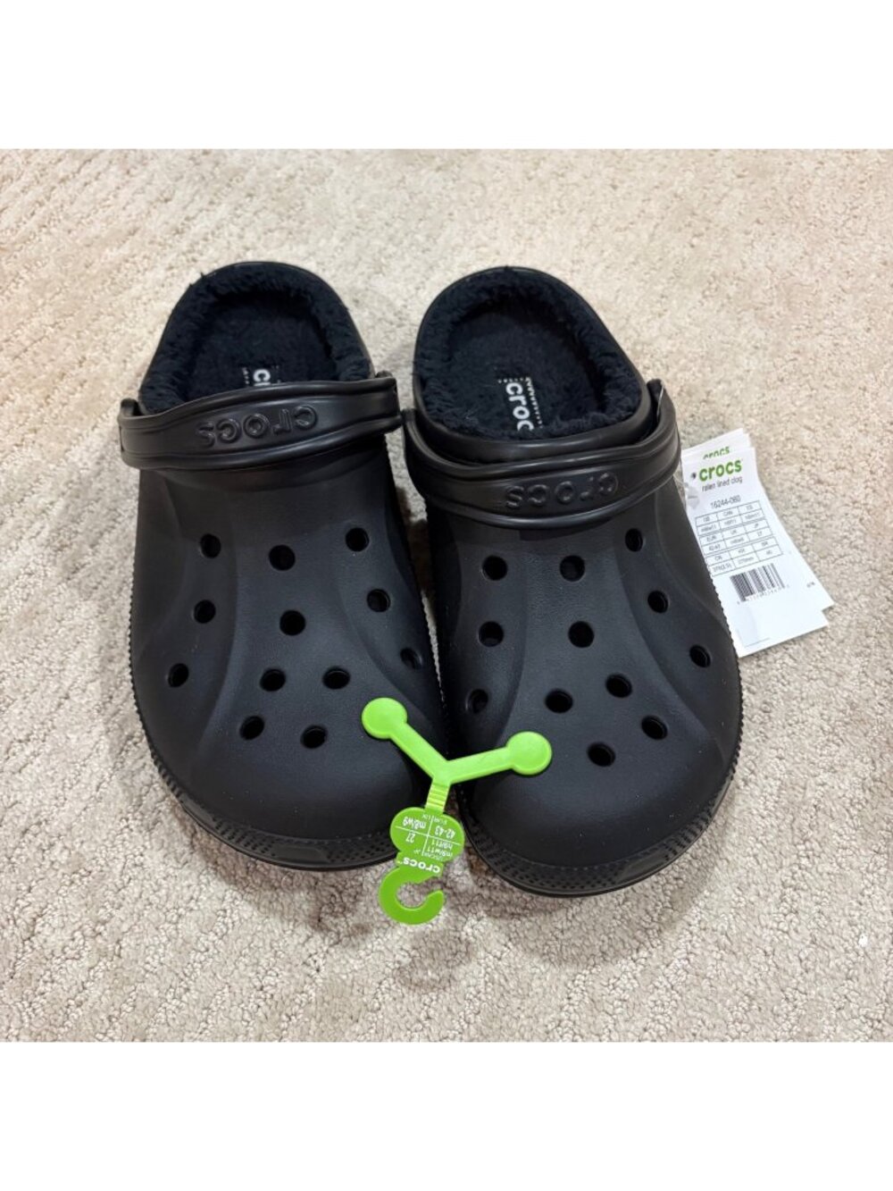 NWT Black Crocs Ralen Lined Comfort Clog Unisex M9/ W11